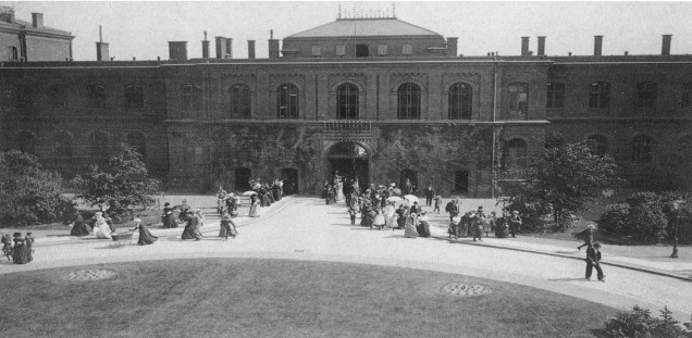 Schwarz-Bild des MH-Verwaltungsgebäudes um 1900